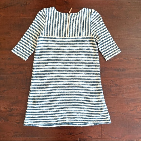 ANTHROPOLOGIE Postmark Sapony Striped Tunic Blue White Faux Leather Size XS - Picture 5 of 12